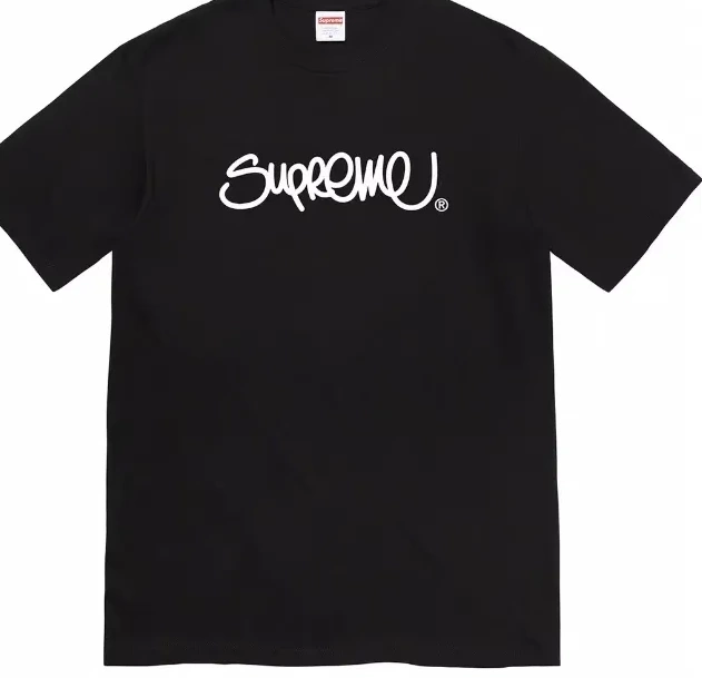 M sleeved and S Straw Round Tee Neck XL 22ss Short Black L Handstyle Line Logo Font White T-shirt 0620